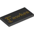 LEGO Svart Tile 2 x 4 med ‘Fawkes’ (79186 / 87079)