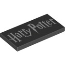 LEGO Schwarz Fliese 2 x 4 mit Harry Potter Logo (73880 / 87079)