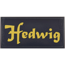 LEGO Black Tile 2 x 4 with Hedwig Sticker (87079)