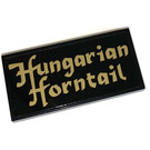 LEGO Black Tile 2 x 4 with Hungarian Horntail Sticker (87079)