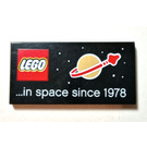 LEGO Noir Tuile 2 x 4 avec '...dans Espacer since 1978' (87079)
