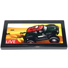 LEGO Noir Tuile 2 x 4 avec Live TV Screen Mini dans Green Autocollant (87079)