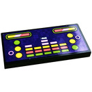 LEGO Black Tile 2 x 4 with Pink, Yellow, Orange and Lime Sound Equalizer Sticker (87079)