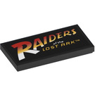 LEGO Black Tile 2 x 4 with 'RAIDERS of the LOST ARK™' Sticker (87079)