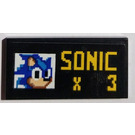 LEGO Noir Tuile 2 x 4 avec "Sonic x 3" Autocollant (87079)