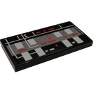LEGO Noir Tuile 2 x 4 avec Star Destroyer Circuits et Panels Autocollant (87079)