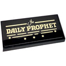 LEGO Black Tile 2 x 4 with The DAILY PROPHET Sticker (87079)