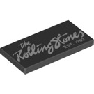LEGO Black Tile 2 x 4 with 'the Rolling Stones' (72295 / 87079)