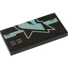 LEGO Black Tile 2 x 4 with Ultra Agents Logo and Vents Left Pattern Sticker (87079)