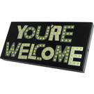 LEGO Černá Dlaždice 2 x 4 s You're Welcome Sign (47602 / 87079)