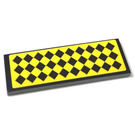 LEGO Zwart Tegel 2 x 6 met Zwart & Geel Chequers Sticker (69729)