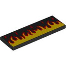 LEGO Black Tile 2 x 6 with Flames (69729 / 105283)