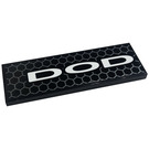 LEGO Black Tile 2 x 6 with Hexagons, 'DOD' Sticker (69729)