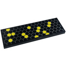 LEGO Black Tile 2 x 6 with Hexagons, Honeycomb Sticker (69729)