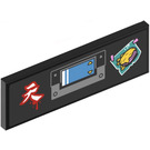 LEGO Black Tile 2 x 6 with Lift Screen, Chinese Character and Chicken Parmo Sticker