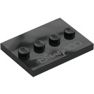 LEGO Negro Plana 3 x 4 con Cuatro Espigas con 'Disney 100' (17836 / 102753)