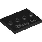 LEGO Black Tile 3 x 4 with Four Studs with 'Disney 100' (17836 / 102753)