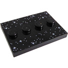 LEGO Black Tile 3 x 4 with Four Studs with Stars (17836)