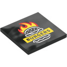 LEGO Black Tile 4 x 4 with "BURGERS" (1751 / 106410)