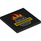 LEGO Black Tile 4 x 4 with "BURGERS" (1751 / 106410)