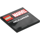 LEGO Black Tile 4 x 4 with 'LEGO MARVEL HELICARRIER' (1751)