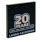 LEGO Zwart Tegel 4 x 4 met Studs Aan Rand met 20 Years of LEGO Star Wars - Lando Calrissian (6179 / 50359)