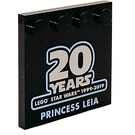 LEGO Noir Tuile 4 x 4 avec Goujons sur Bord avec 20 Years of LEGO Star Wars - Princess Leia (6179 / 50403)