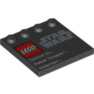 LEGO Noir Tuile 4 x 4 avec Goujons sur Bord avec Tantive IV Rebel Trooper Alderaan (6179 / 13337)