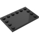 LEGO Musta Laatta 4 x 6 jossa Nupit päällä 3 Edges (6180)