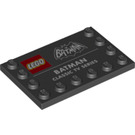 LEGO Svart Bricka 4 x 6 med Knoppar på 3 Edges med 'Batman Classic TV Series' (6180 / 80493)