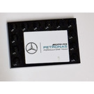 LEGO Black Tile 4 x 6 with Studs on 3 Edges with Mercedes AMG Petronas Sticker (6180)