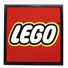 LEGO Schwarz Fliese 6 x 6 mit Lego Logo Store Sign Aufkleber mit Unterrohren (10202)