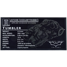 LEGO Black Tile 8 x 16 with Tumbler Information Sticker with Bottom Tubes, Textured Top (90498)