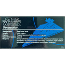 LEGO Black Tile 8 x 16 with UCS Imperial Star Destroyer Information Sticker with Bottom Tubes, Textured Top (90498)