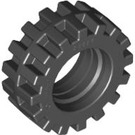 LEGO Black Tire Ø15 X 6mm with Offset Tread with Band Around Center of Tread (87414)