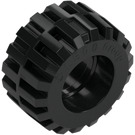 LEGO Black Tire Ø21 x 12 - Offset Tread Small Wide with Slightly Bevelled Edge and no Band (6015 / 60700)