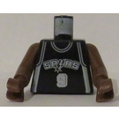 LEGO Zwart Tony Parker, San Antonio Spurs Minifiguur Torso