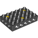 LEGO Zwart Toolo 4 x 6 x 1 met Thread+screws (76395 / 86599)