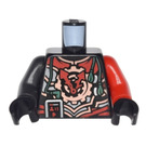 LEGO Zwart Torso Ninjago Rood, Zilver en Koper Pantser (973)