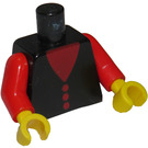 LEGO Schwarz Torso mit 3 Rot Knöpfe und Rot Arme (973)