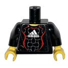 LEGO Schwarz Torso mit Adidas Logo und #1 auf der Rückseite (973)