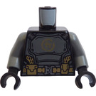 LEGO Schwarz Torso mit Dark Stone Grey Arme und Ninjago 'C' und Gürtel (973)