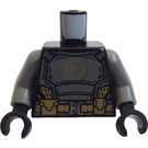 LEGO Noir Torse avec Dark Stone Grey Bras et Ninjago 'C' et Courroie (973)