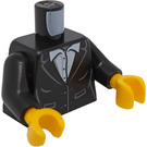 LEGO Zwart Torso wth Zwart Jacket en Wit (973 / 76382)