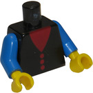 LEGO Zwart Town Vierkant Male met 3 Rood Buttons Shirt Torso (973)