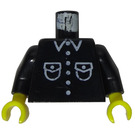 LEGO Black Town Torso with shirt with 6 buttons and buttoned pockets (973)