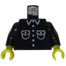 LEGO Zwart Town Torso met Shirt met 6 Knoppen en buttoned pockets (973)