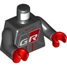 LEGO Zwart Toyota GR Gazoo Racing Minifiguur Torso (973 / 76382)