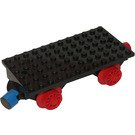 LEGO Zwart Trein Basis 6 x 12 met Wielen en Rood en Blauw Magnets