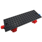 LEGO Zwart Trein Basis 6 x 16 Type 1 met Wielen en Magnets